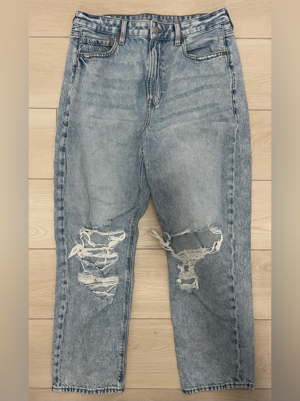 American Eagle Outfitters Distressed Mom Straight Jeans